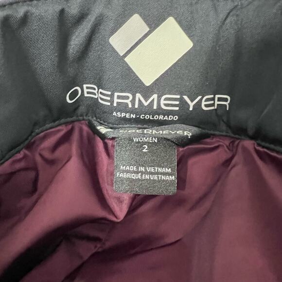 New Obermeyer Malta Bib Overalls Purple Magnetic Camo Women 2 NWOT Snow Wear - Picture 3 of 14